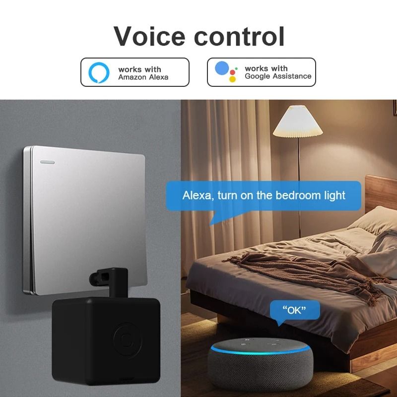 Zigbee Fingerbot Button Pusher for Remote Control Voice Assistant Garage Curtains
