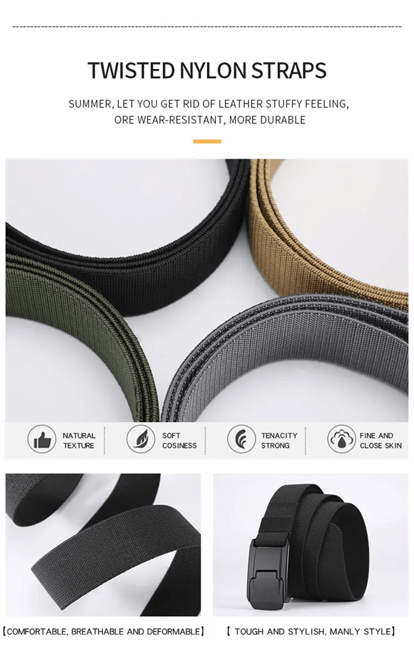Stretch Nylon Work Belt Quick Release Buckle