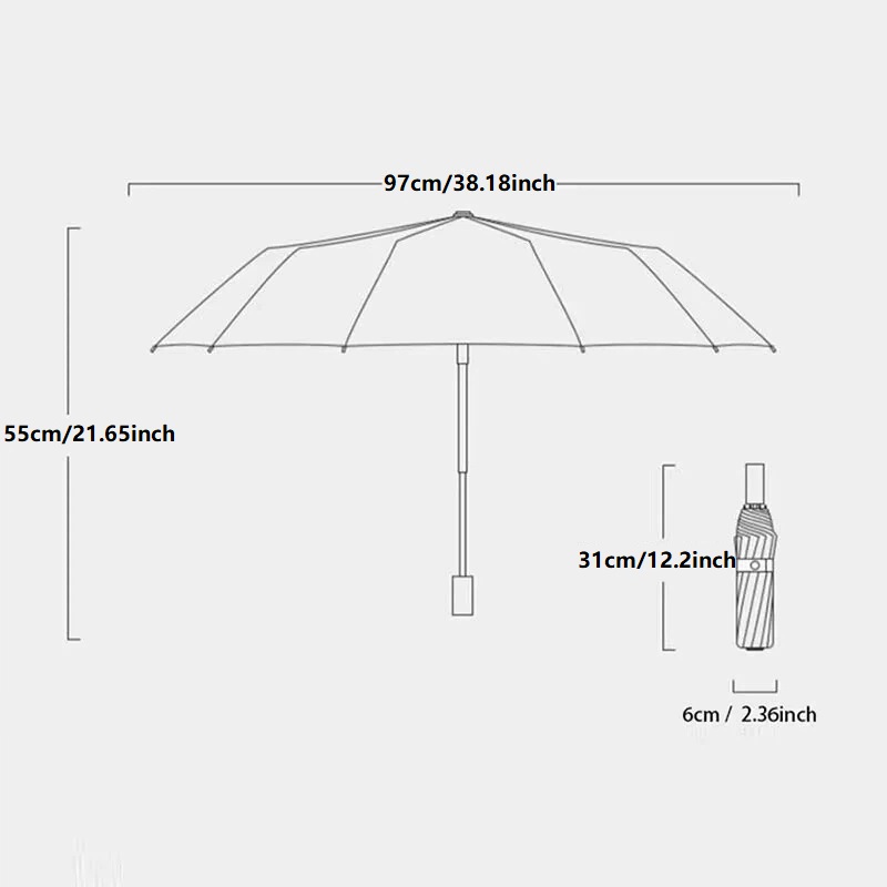 Automatic Folding Umbrella with UV Protection Windproof Compact Travel Umbrella