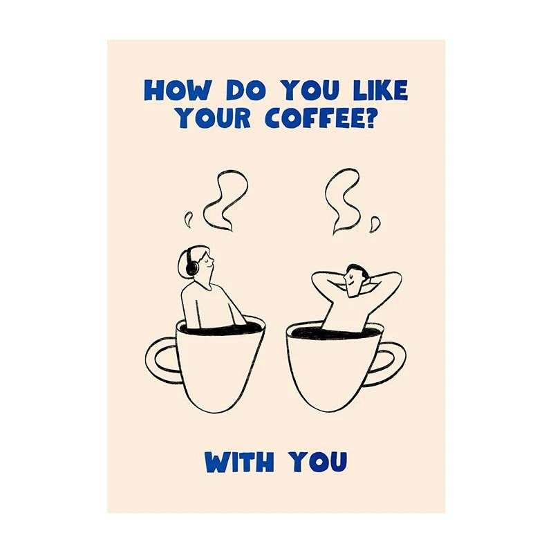 Surreal Coffee Diver Canvas Poster | Trendy Kitchen Gallery Wall Art