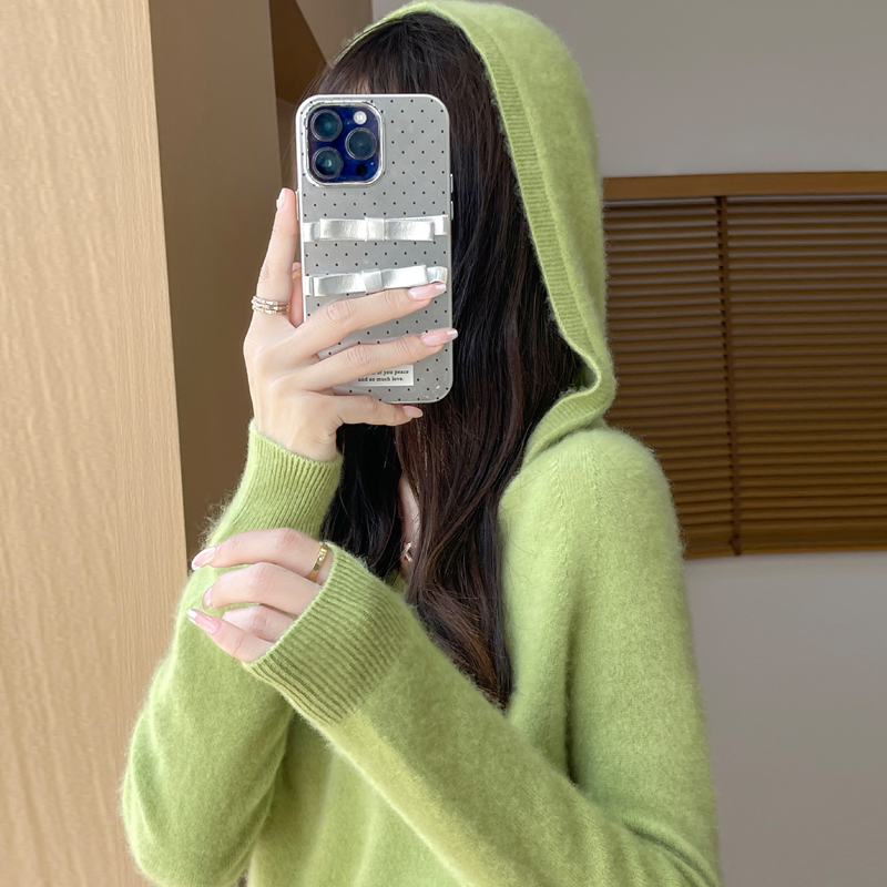 Soft Cashmere Tops, Clothing Hooded Collar Pullover Merino Wool Sweater