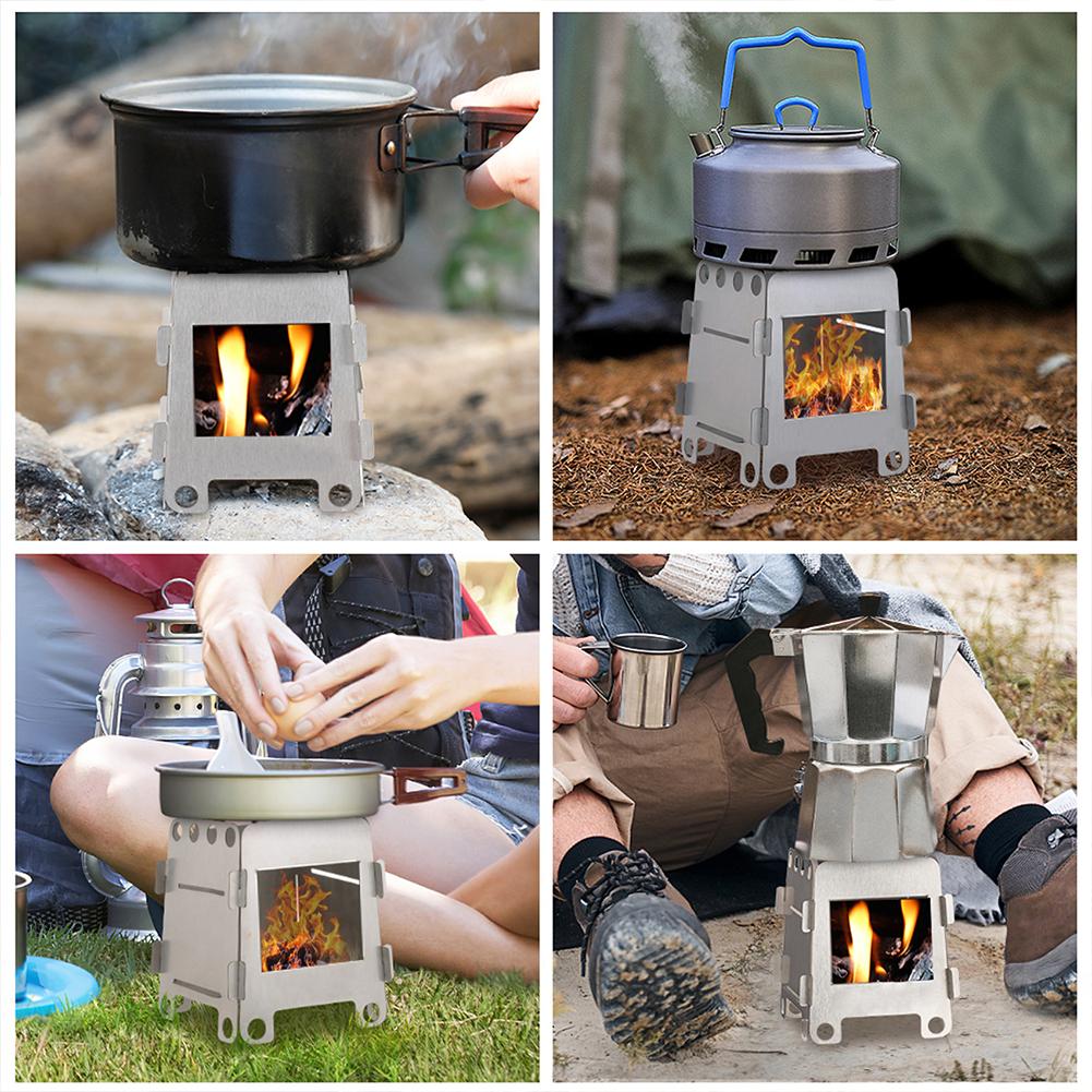 Folding Wood Stove for Camping Hiking Lightweight Steel Backpacking Stove