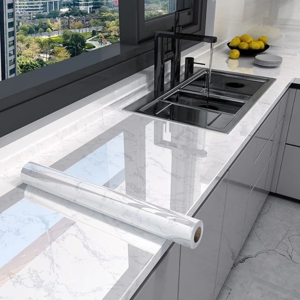 Waterproof Marble Peel and Stick Wallpaper – Modern Self-Adhesive Kitchen & Bathroom Contact Paper