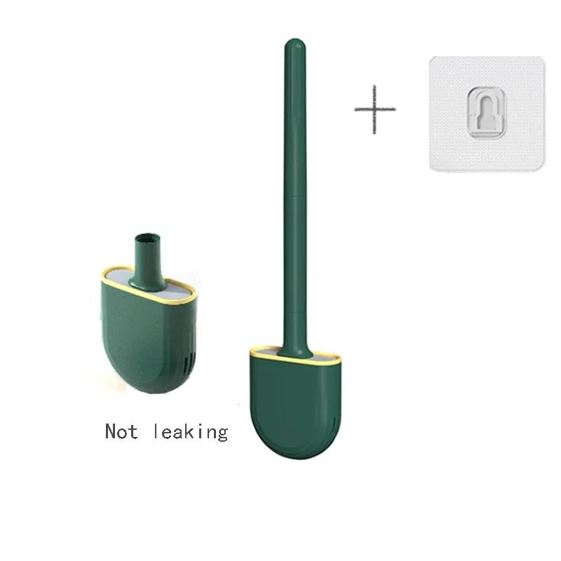 Hanging silicone toilet brush with Quick Dry Holder and Long Handle Bathroom Cleaner