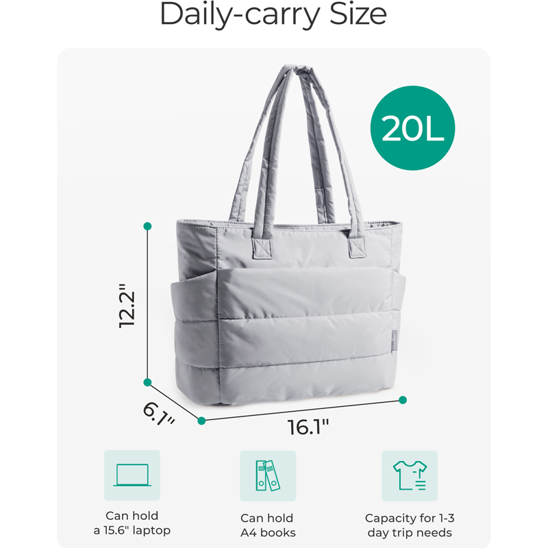 Stylish Puffer Tote Bag for Women, Spacious Handbag for School, Travel & Commuting