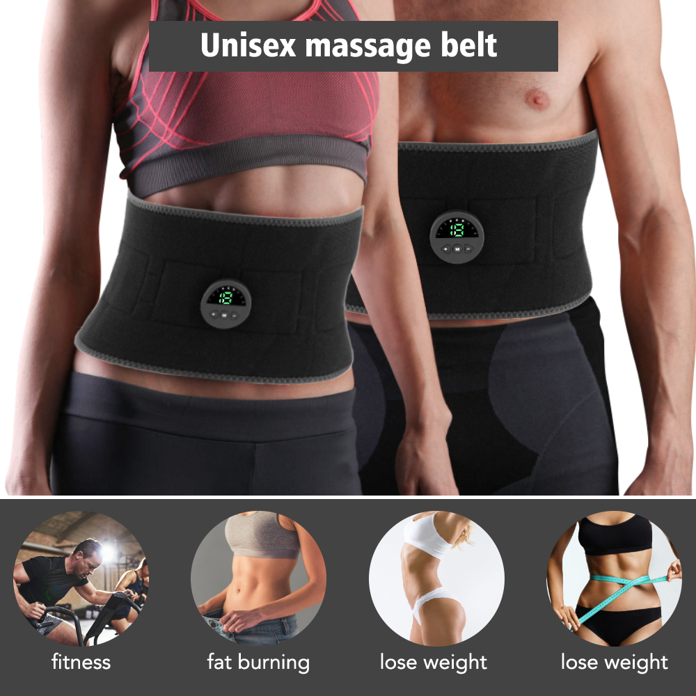 Smart Abdomen Muscle Stimulator, EMS Pulse Body Massager Belt, Waist Slimming Fat Burner, Body Shaping Fitness Massage