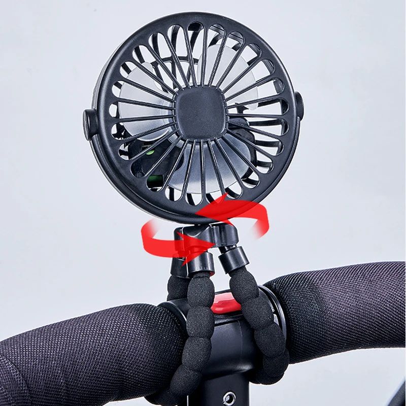 Portable Baby Stroller Fan – USB Rechargeable Clip-On Fan with 3 Speeds for Outdoor Use