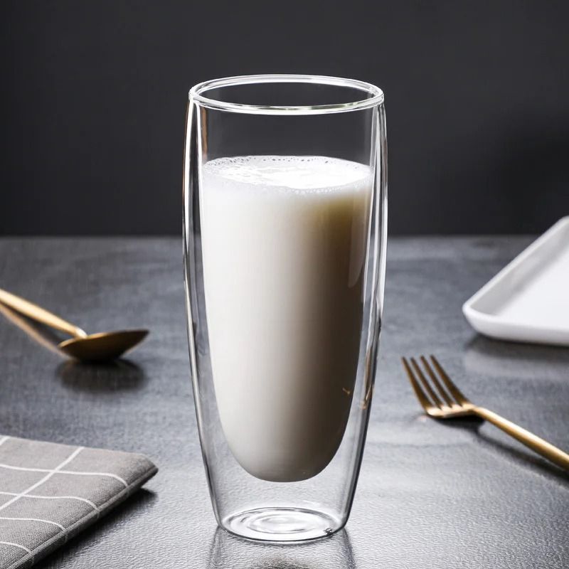 Double Wall Insulated Glass Mug Large 22 oz Coffee and Tea Cup