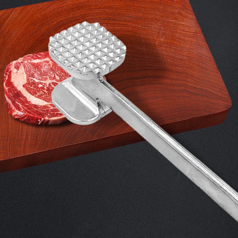 Aluminum Alloy Double-sided Meat Tenderizer, Kitchen Hammer for Steak, Pork, and Minced Meat