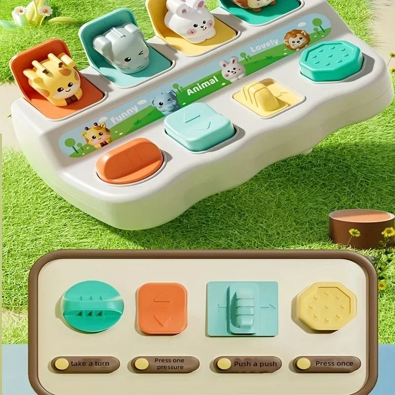 Montessori Pop Up Animal Toy Interactive Learning Box for Toddlers