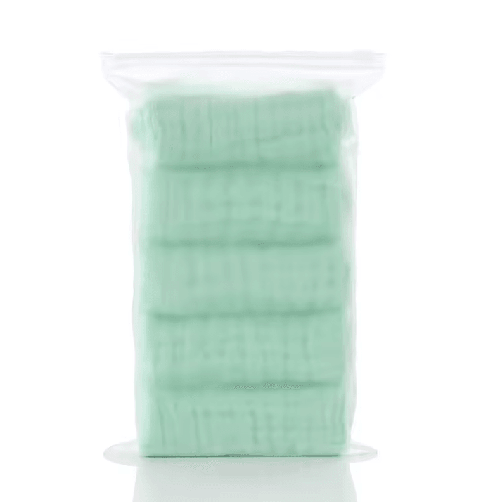 6-Layer Muslin Baby Towel Set – Ultra Soft Cotton Washcloths & Burp Cloths (5pcs)