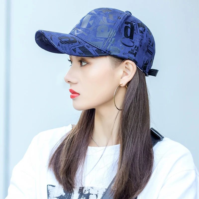 Kpop Graffiti Letter Vegan Leather Baseball Cap