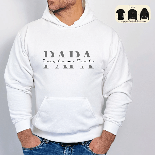 Personalized Papa Sweatshirt Custom Dad Hoodie Fathers Day Gift New Dad Tee