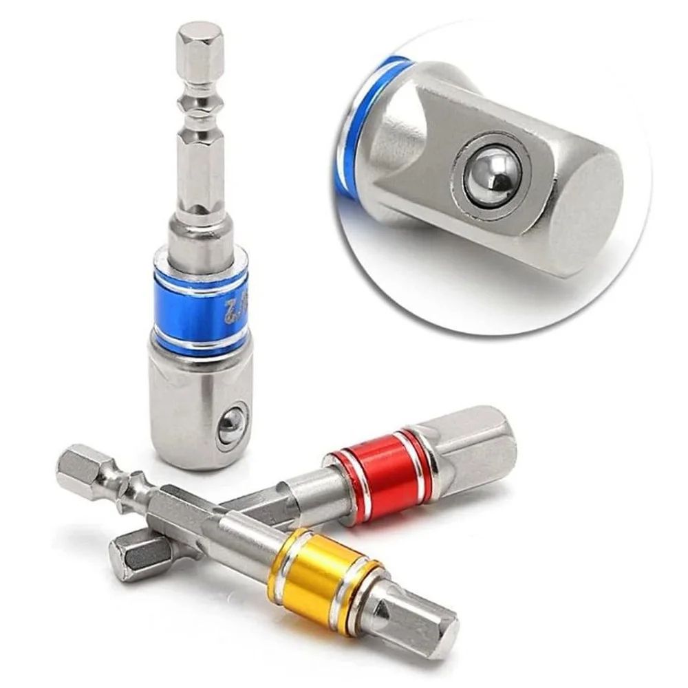 Power Drill Hex to Square Wrench Adapter, Impact Driver Socket Extension Converter Set