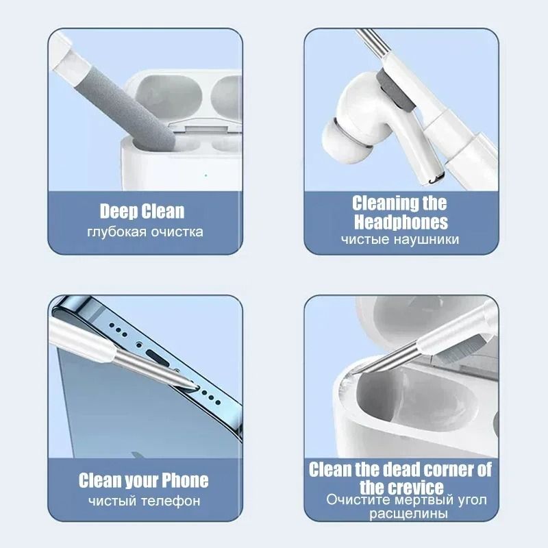 Bluetooth Earphones Cleaning Pen – Multi-Function Precision Kit for Wireless Earbuds