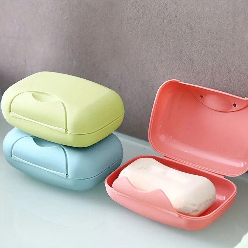 Portable Soap Box with Lid – 2-Piece Travel Soap Dish Containers for Bathroom & Baby Use
