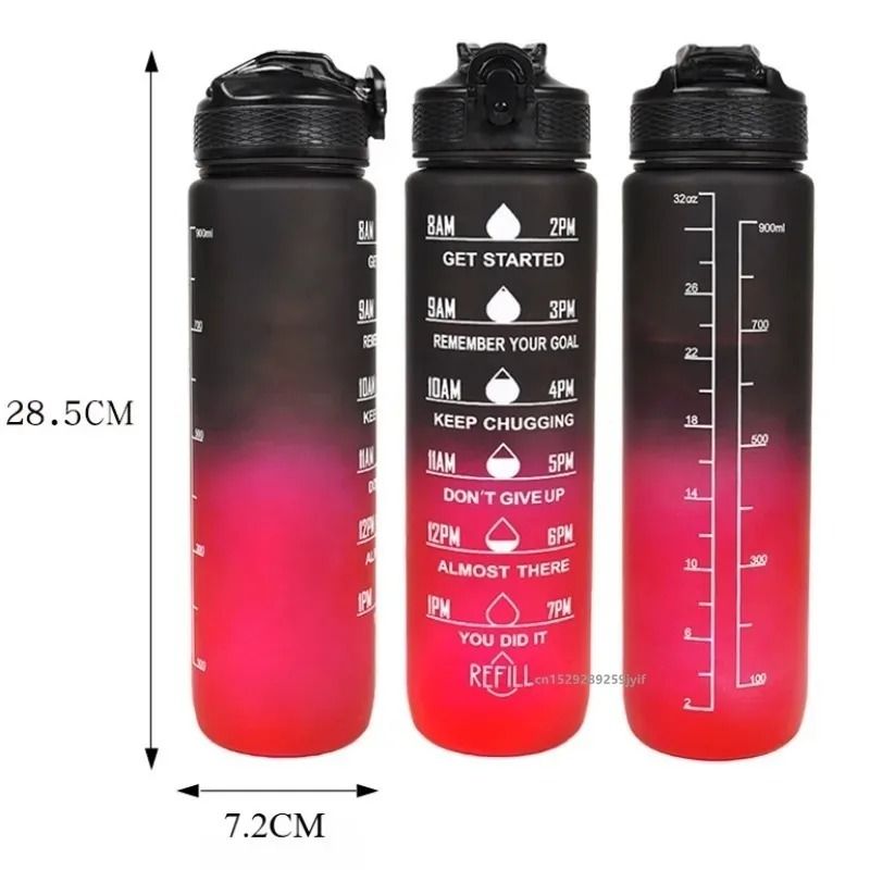 Plastic Sport Water Bottle Leakproof with Straw and Carry Handle