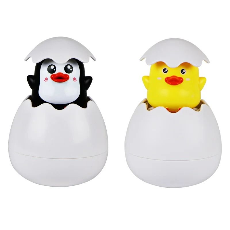 Cute Infant Bath Toy Set with Water Sprinkler and Animal Egg Design