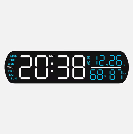 Digital Alarm Clock with Temperature & Humidity LED Auto Dimmable Multifunction Desk Clock