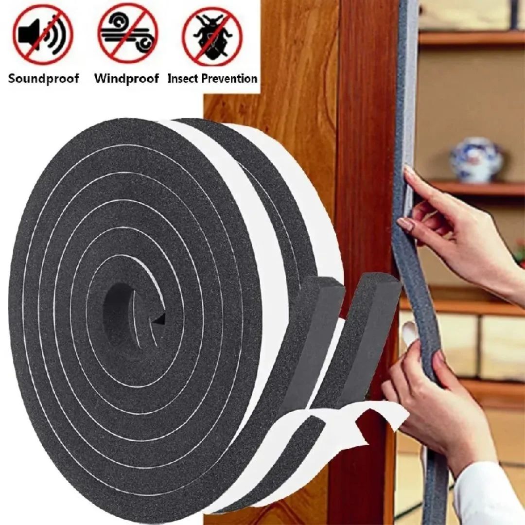 Self-Adhesive Foam Window Sealing Strip, Windproof, Soundproof, Dustproof Weather Stripping for Doors and Windows