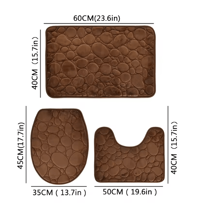 AquaStone Plush Bathroom Mat Set