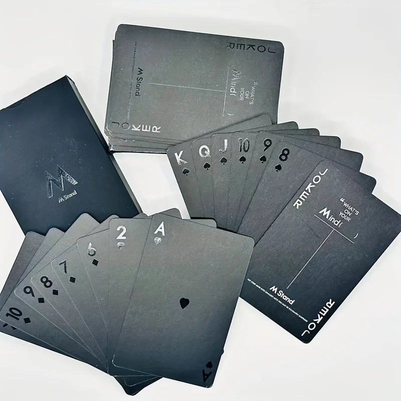 Minimalist Black Playing Cards, Wind Party Board Game for Holiday Fun