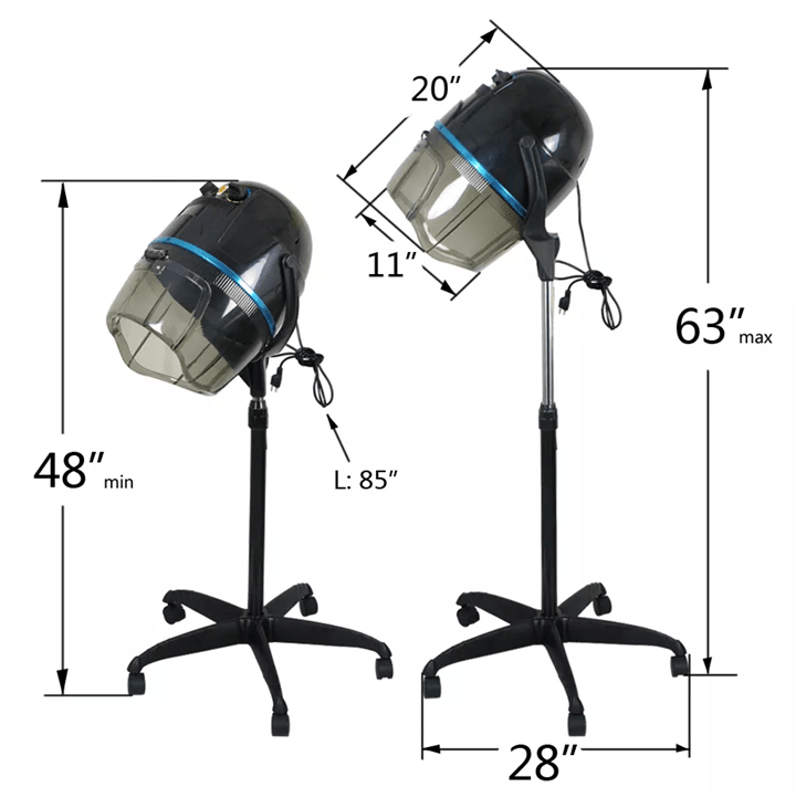 1300W Professional Hair Bonnet Dryer with Adjustable Height for Salon and Home Use