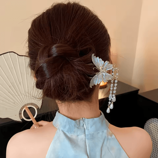 butterfly hair sticks U shaped hairpins fairy hair accessories hair jewelry for women