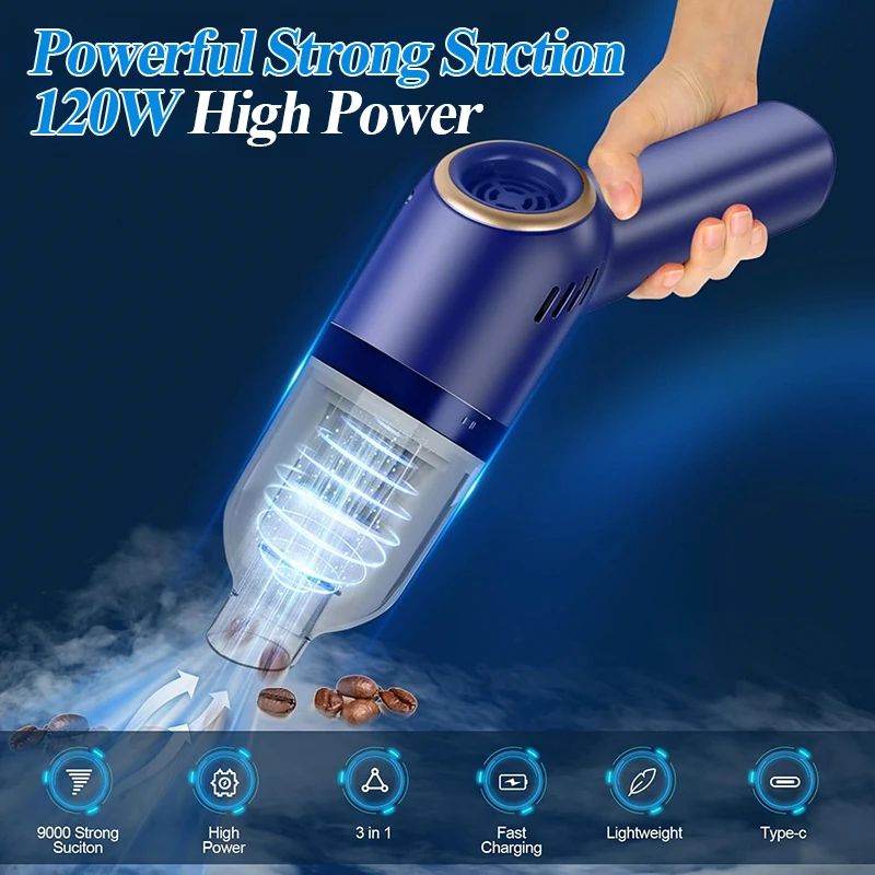 Portable 8000Pa Cordless Handheld Car Vacuum Cleaner