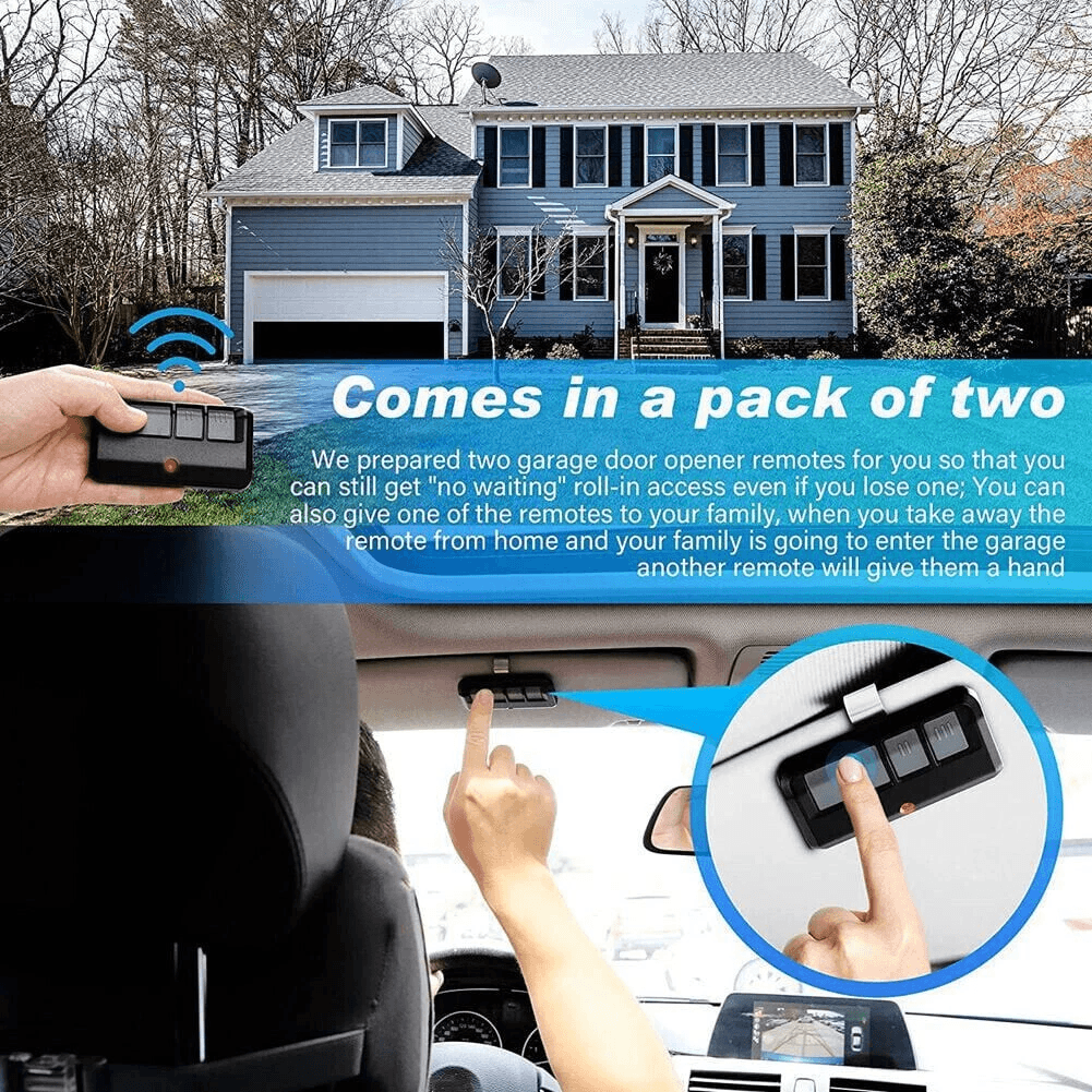 2 Pack Garage Door Opener Remote Compatible with Chamberlain, LiftMaster, Craftsman 893LM 953EV-P2 Learn Button Models