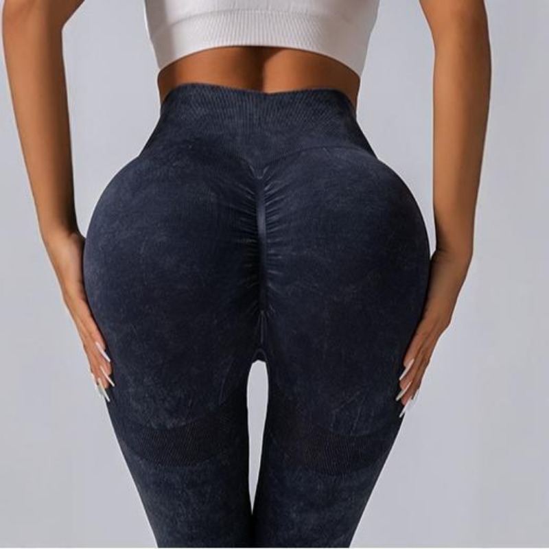 Matte Washed Seamless High Waist Yoga Pants Women, High Elastic Sexy Hip Lifting Leggings for Gym Workout Running Sports