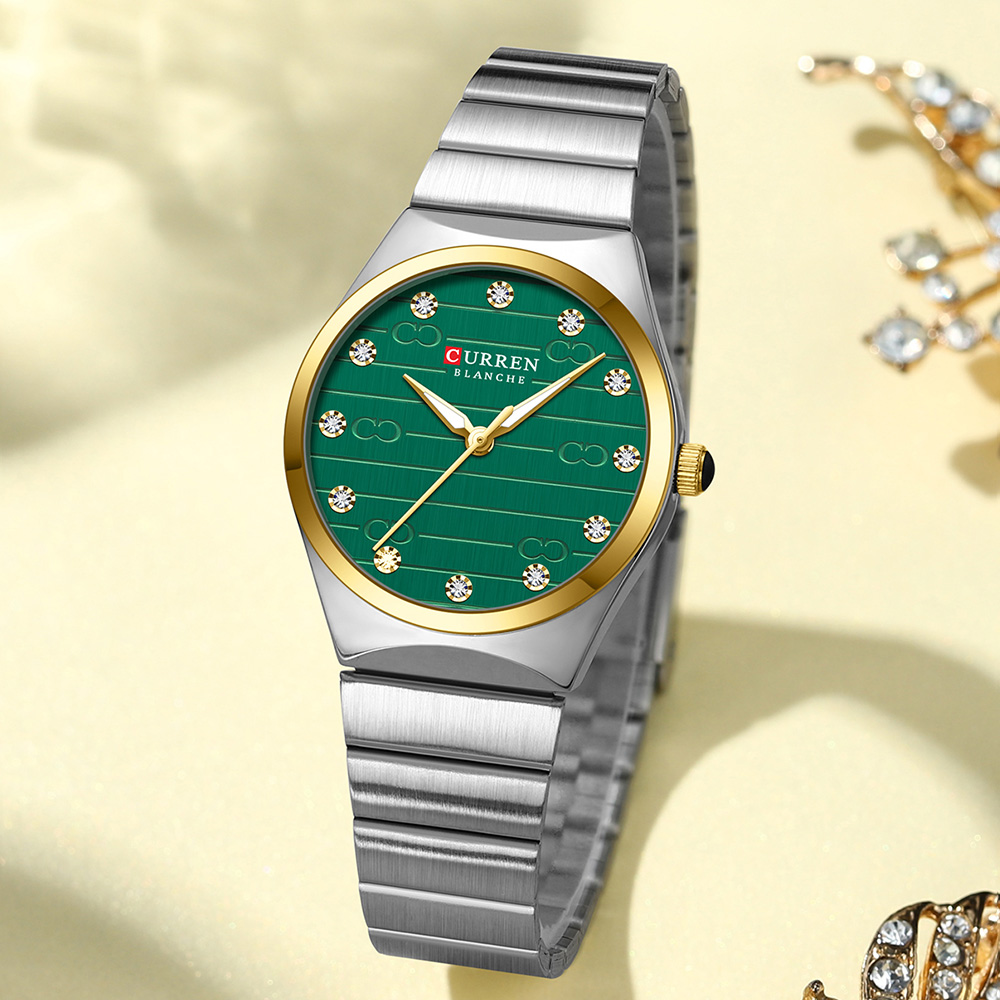 Women Luxury Stainless Steel Watch, Classic Round Dial Quartz, Stylish Business Wristwatches