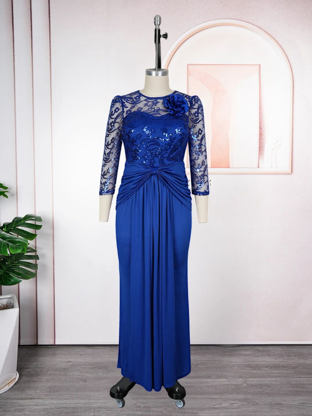 Fashion Plus Size African Sequin Bodycon Gown – Dashiki Elegant Long Evening & Wedding Dress