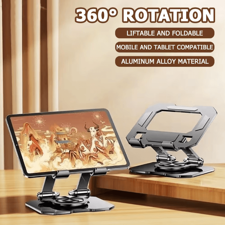 360 Degree Rotatable Adjustable Tablet Stand Foldable Desktop Holder for 4.7 to 12 Inch Devices