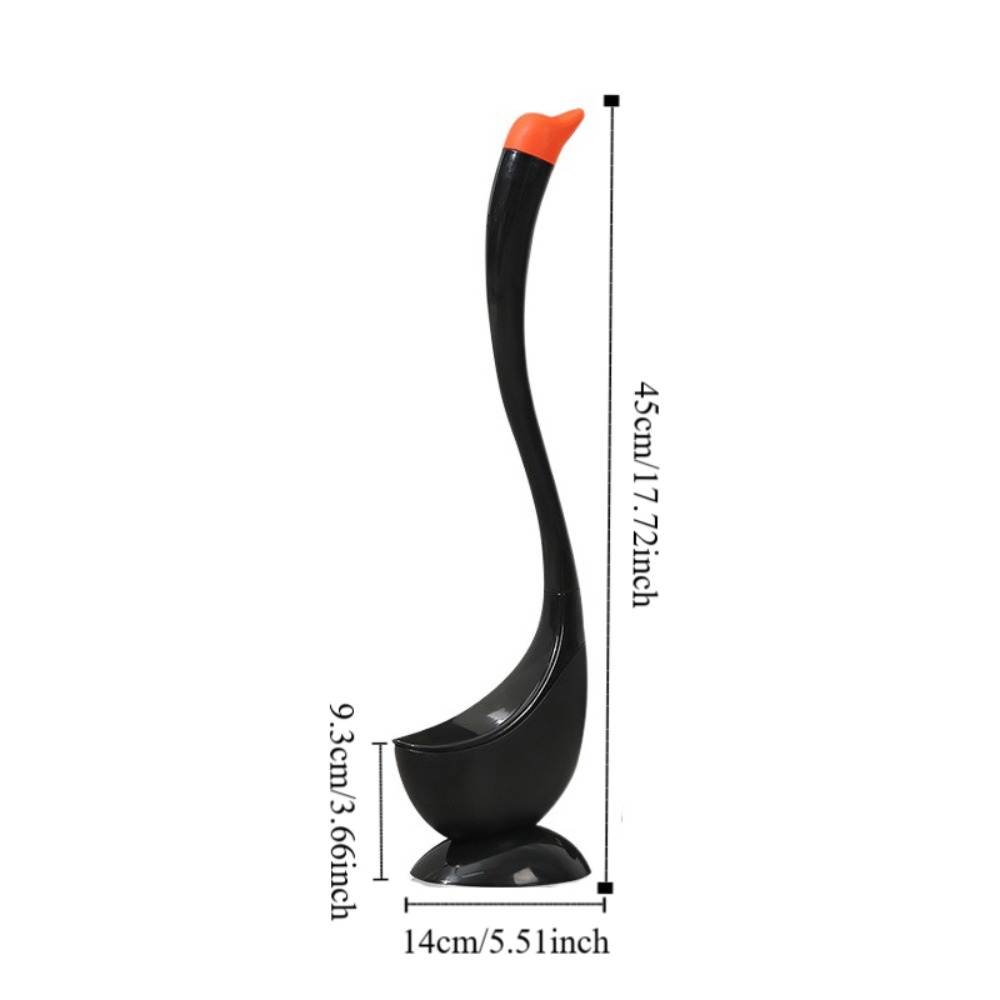 Dense Bristle Head Plastic Toilet Plunger Household, Swan Shape Long Handle Toilet Brush, cute holder set