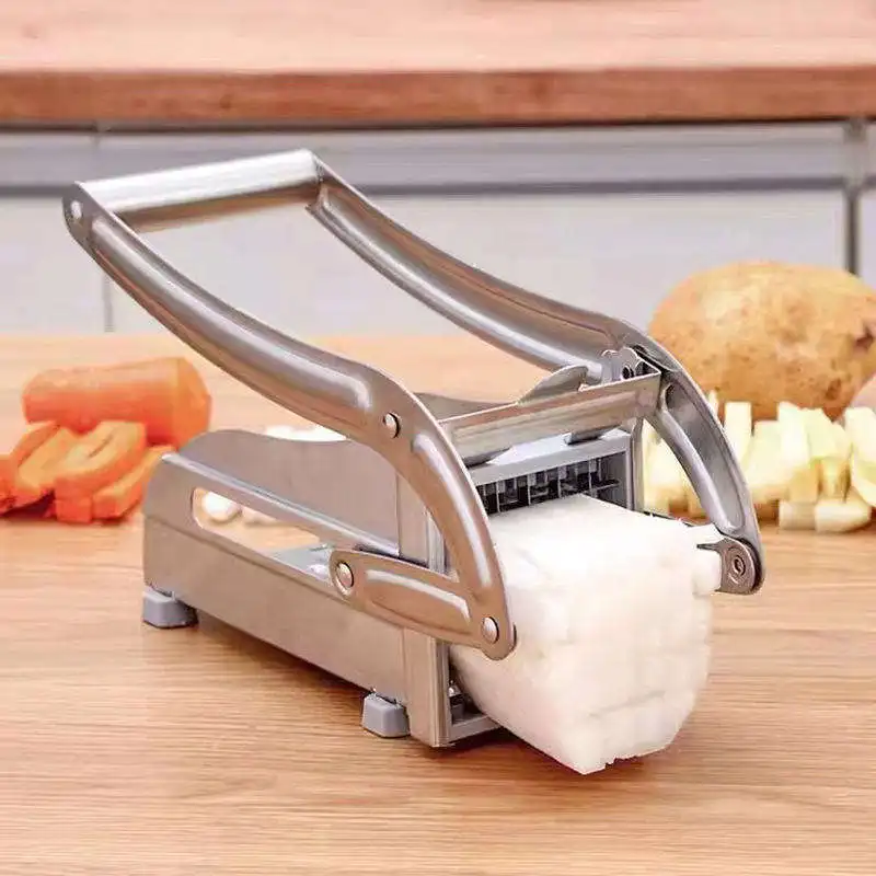 Food Chopper, Stainless Steel Vegetable Cutting Machine, French Fry Slicer, Potato Cutter