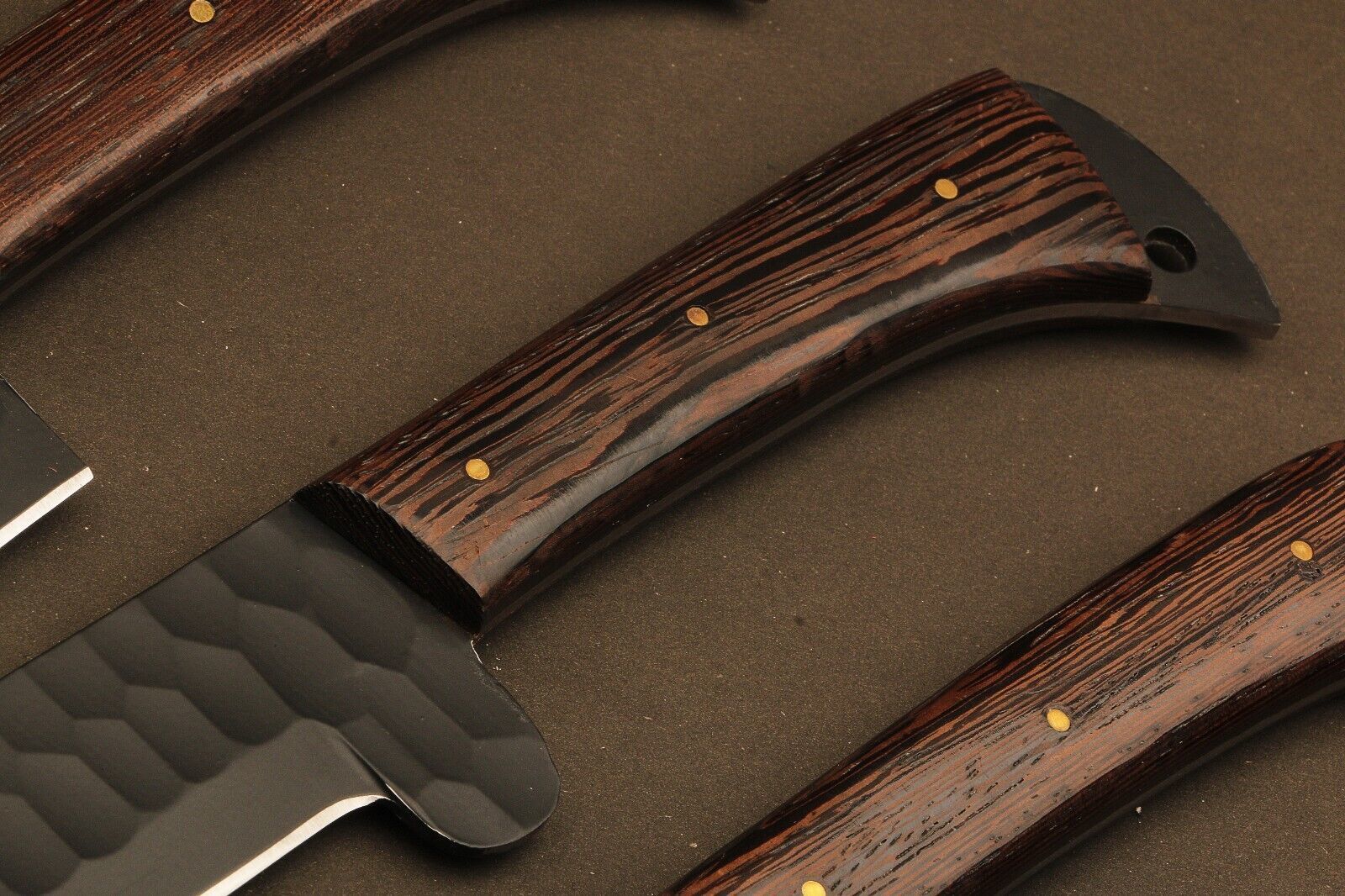 Professional Grade Handmade Damascus Chef Knives with Rosewood
