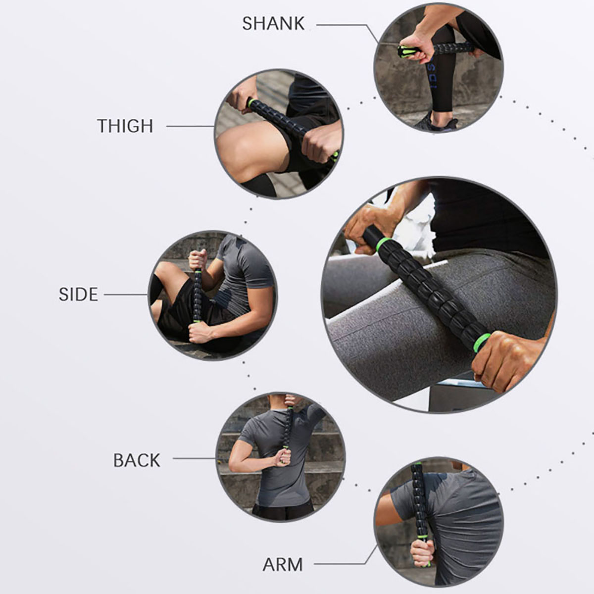 Yoga Deep Muscle Massage Stick, Gear Roller Shaft, Personal Training Fascia Relaxation Roller for Fitness Recovery