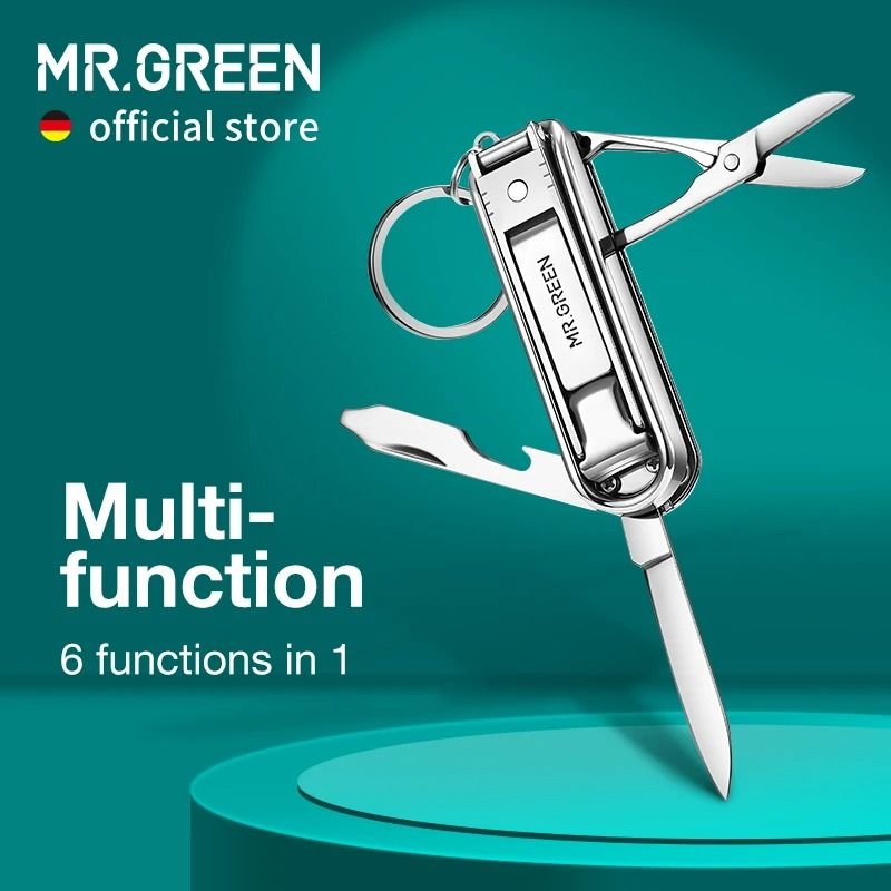 MR GREEN Multifunctional Nail Clipper Stainless Steel Nail Cutter with Six Functions