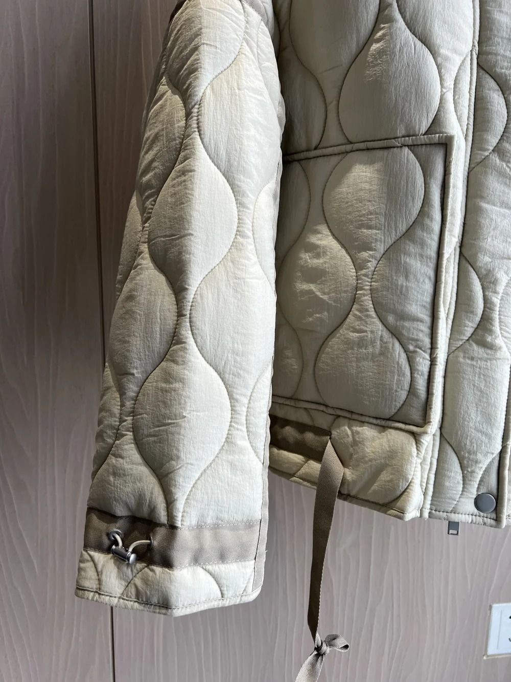 ETJ Womens Quilted Jacket with Adjustable Ties
