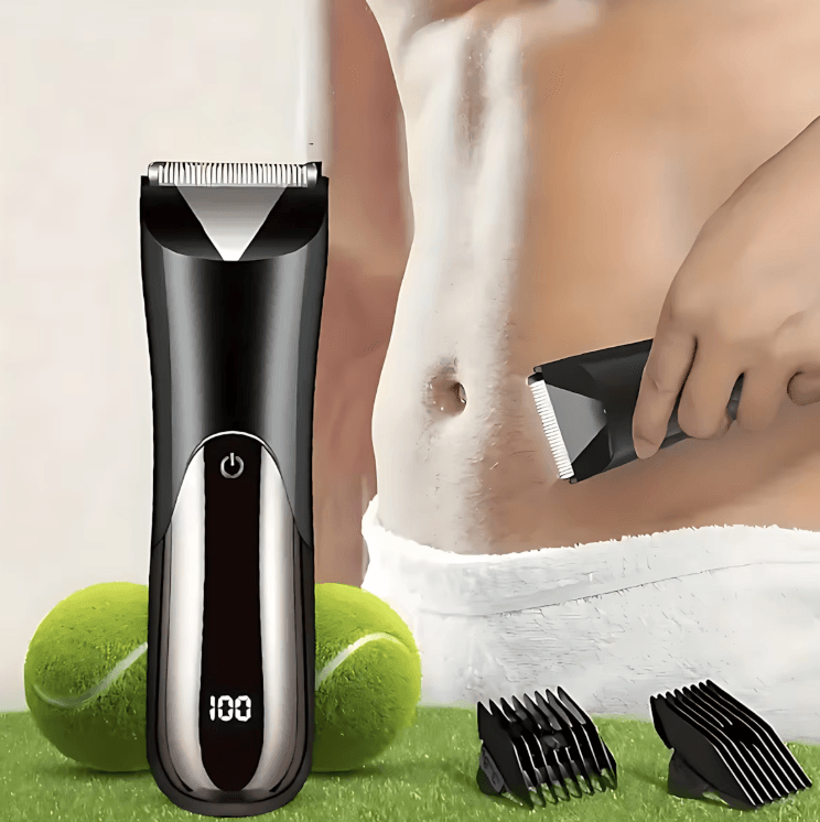 USB Rechargeable Electric Beard Trimmer LCD Display Precision Shaver for Men