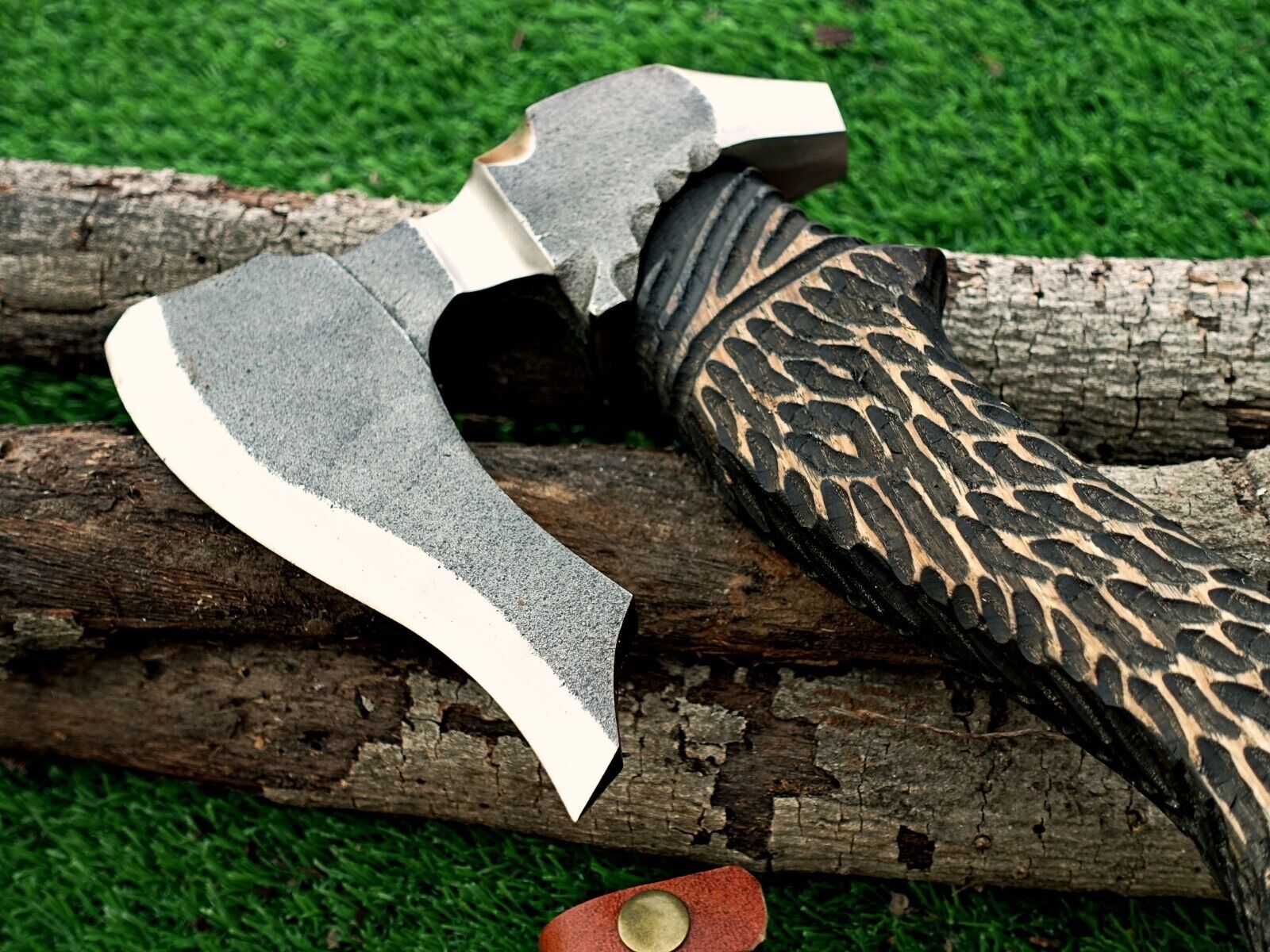 Handmade Viking Axe - Unique Design, Free Leather Cover Included