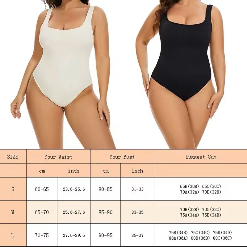 Ribbed Tummy Control Bodysuit – Light Compression Shaper with Open Crotch