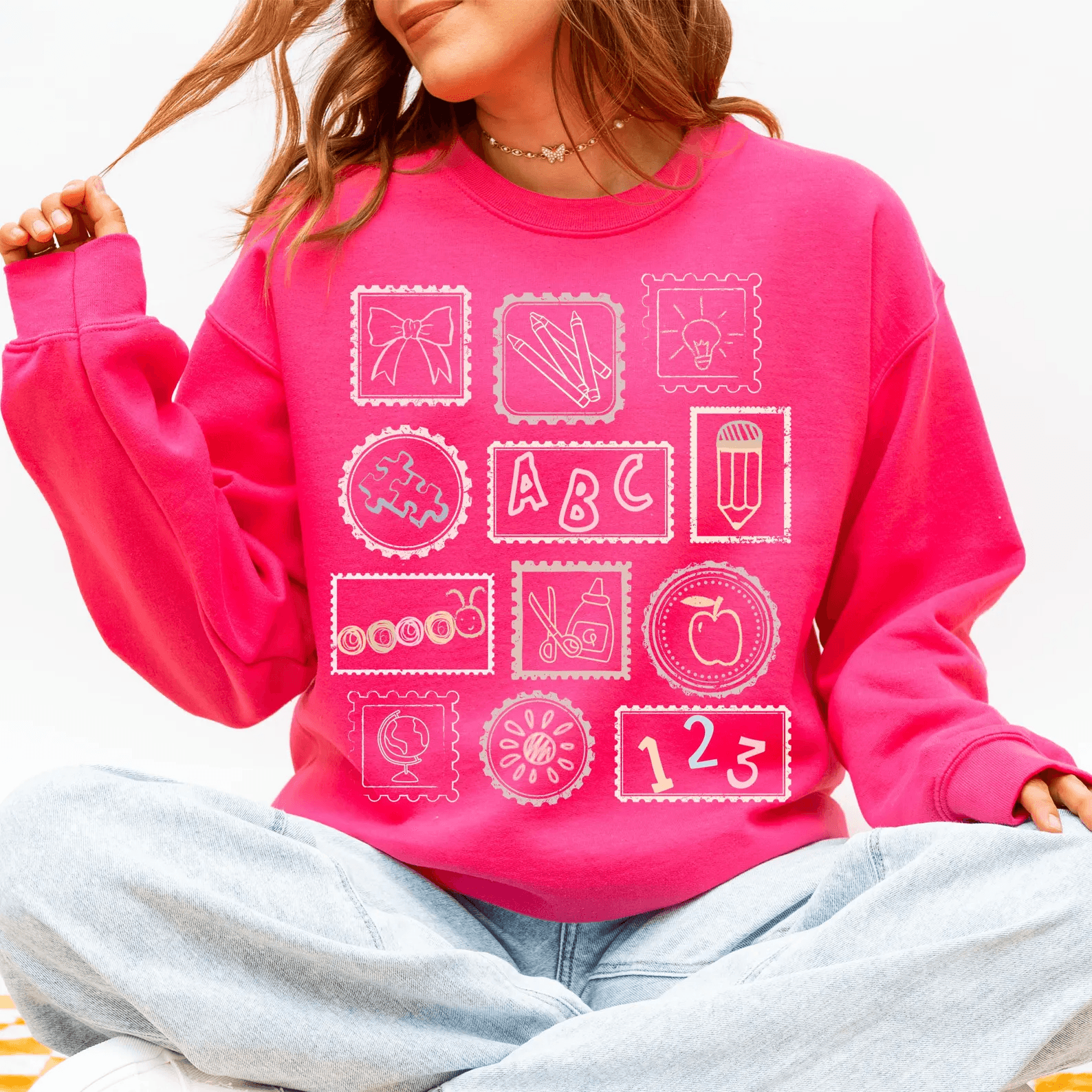 Cute Teacher Sweatshirt Retro Comfort Colors Teacher Appreciation Crewneck