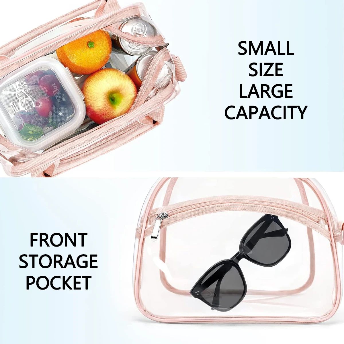 Transparent Lunch Bag with Shoulder Strap