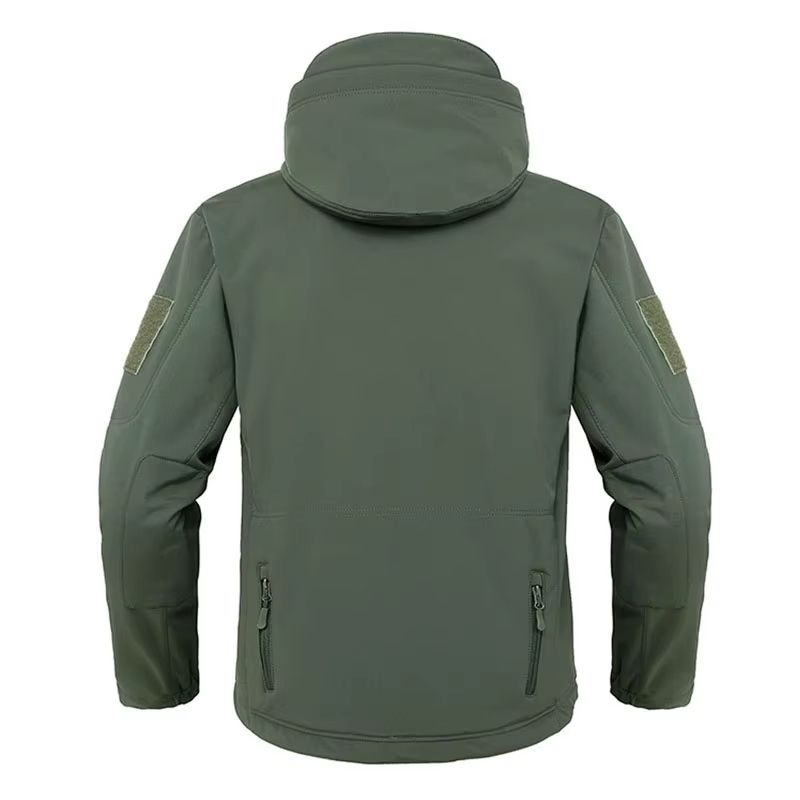 Men's Tactical Soft Shell Jacket – Military Waterproof Windproof Combat Hooded Coat