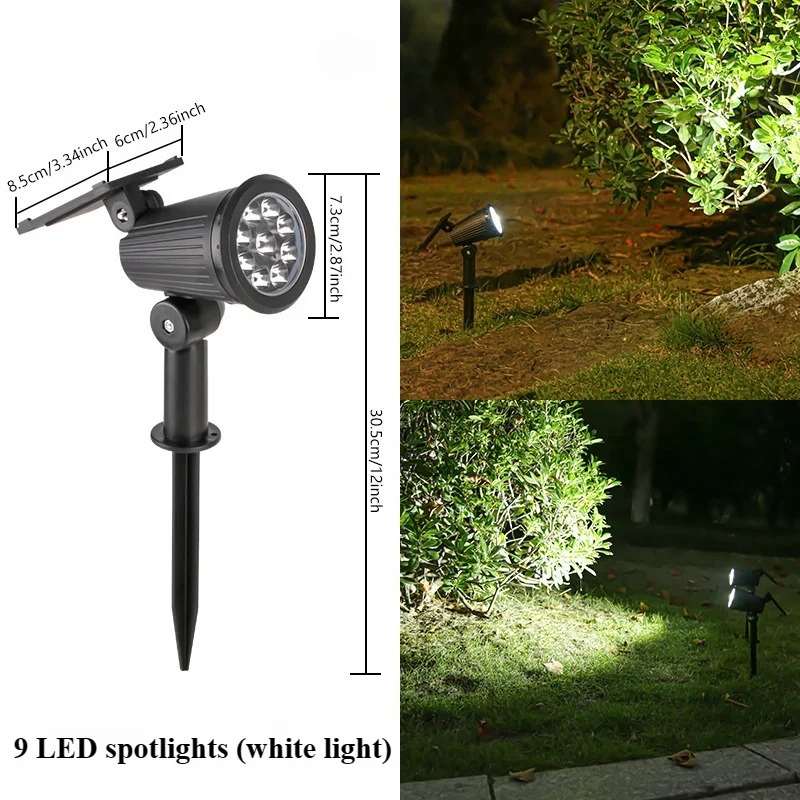Solar LED Spotlight for Garden Landscape Waterproof Outdoor Lighting for Walkways, Yard, Lawn, and Pathways