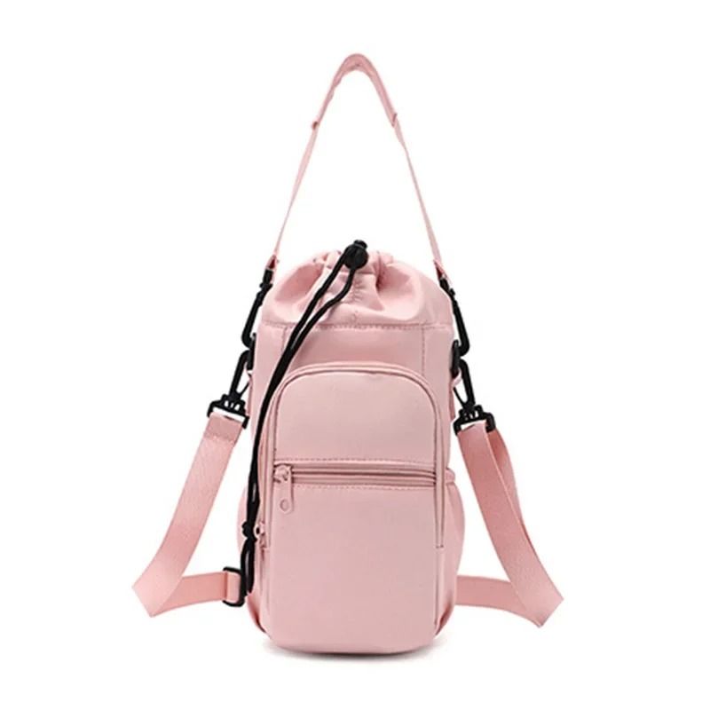 Insulated Water Bottle Carrier with Phone Pocket and Adjustable Strap