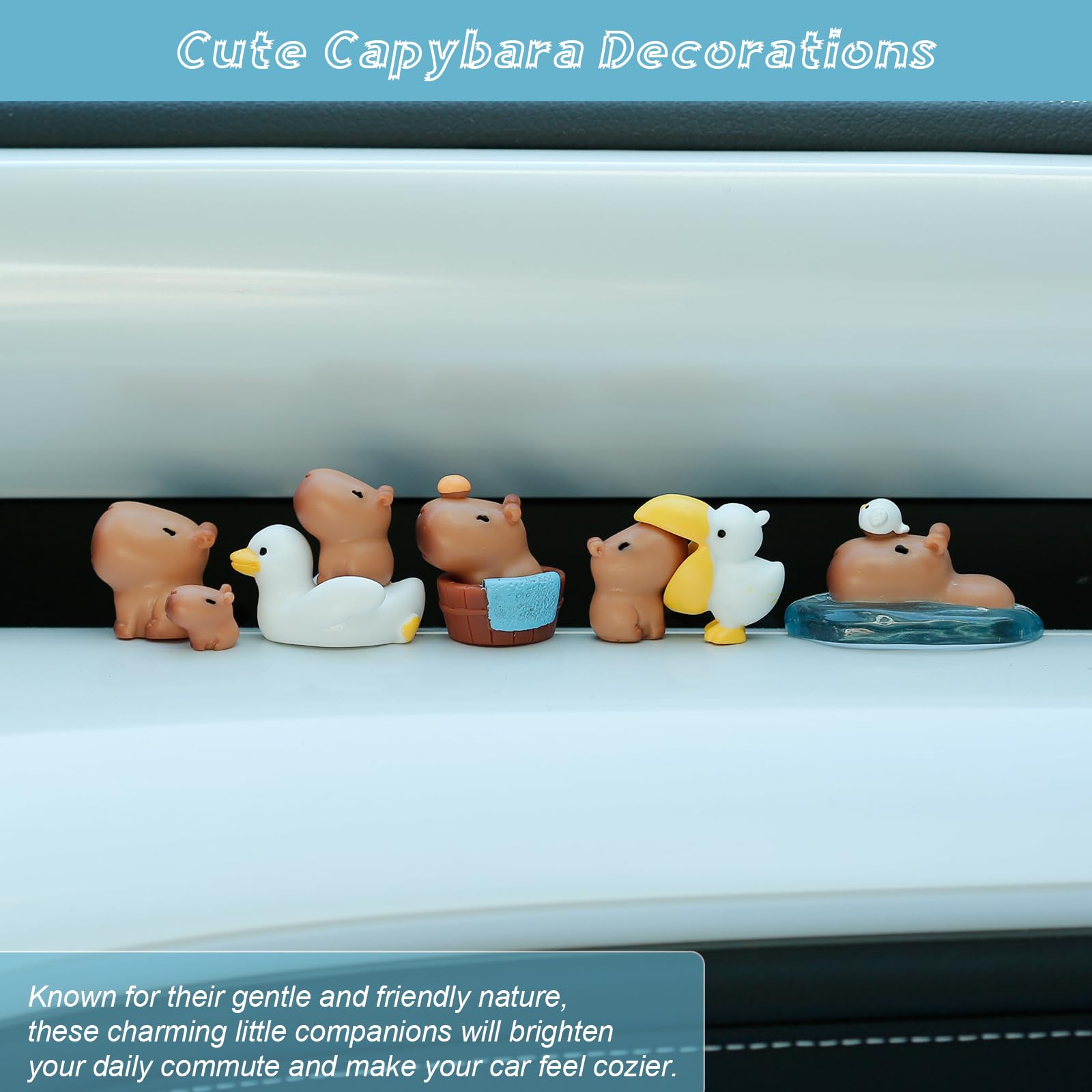 Adorable Dashboard Accessory, cars accessories girl, Auto Interior Decor, Cute Capybara Car Decoration