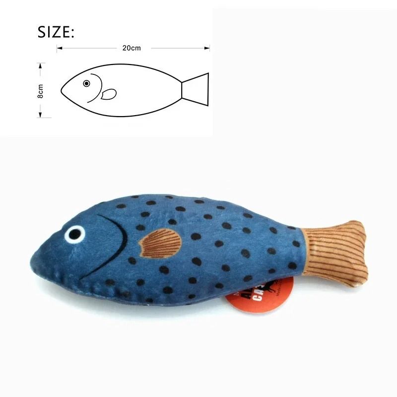 3D Simulation Catnip Interactive Plush Fish Toy